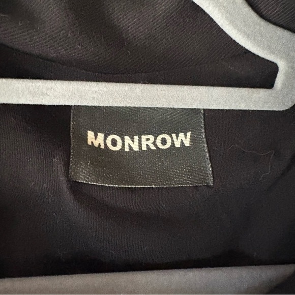 Monrow Black Cotten Jacket Classic Biker Style - Picture 2 of 3